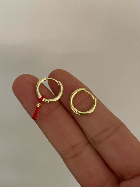 Shine_bypin - 1 CM GOLD HALKA ŞANS KÜPE
