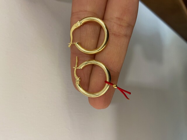 Shine_bypin - 2 CM GOLD HALKA ŞANS KÜPESİ