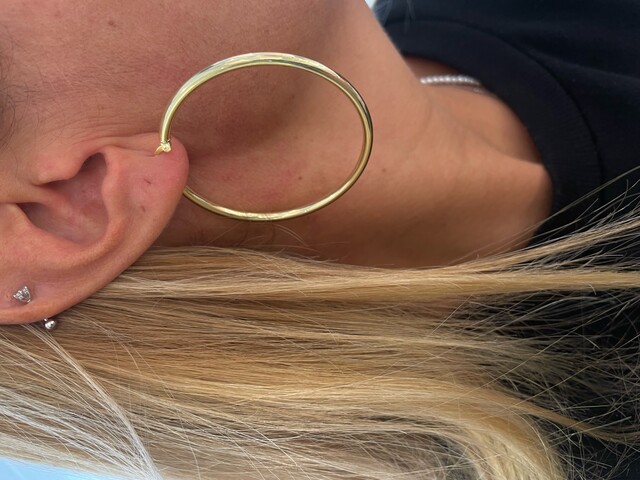 Shine_bypin - 5 CM GOLD BÜYÜK HALKA KÜPE