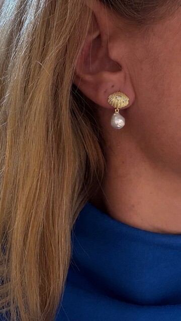 Shine_bypin - BAROK İNCİLİ İSTİRİDYE GOLD KÜPE