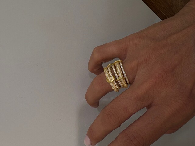 Shine_bypin - BEŞLİ GOLD TAMTUR YÜZÜK 4346