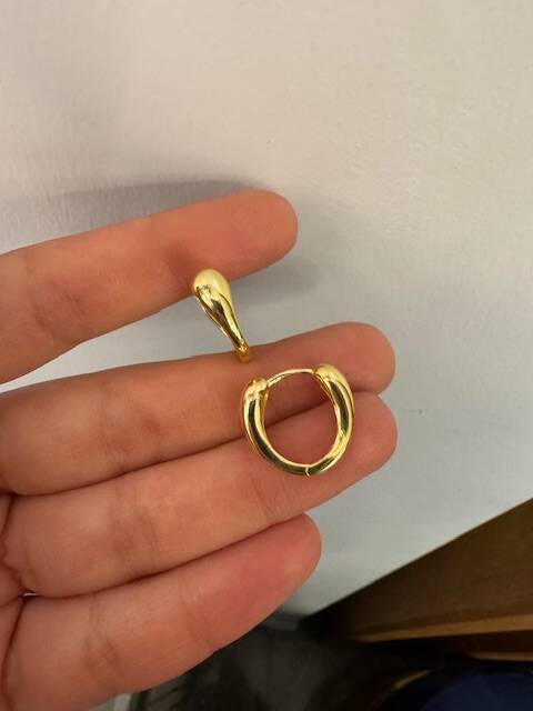 BOMBELİ Gold Hoop Earrings 4303