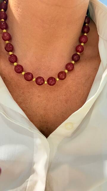 Shine_bypin - BORDO TAŞLI HEMATİT KOLYE