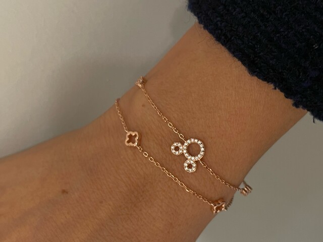 Shine_bypin - ÇİFT SIRALI MICKEY ROSE BİLEKLİK