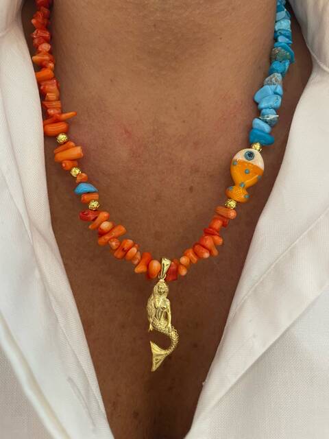 DAL Coral Stone-set Sea KIZI Necklace