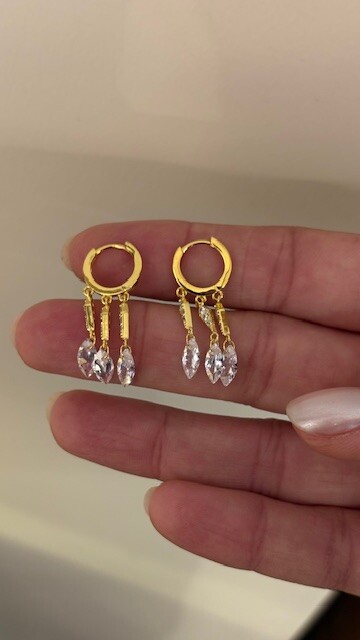 DAMLA KRİSTAL TAŞLI KÜPE - Thumbnail