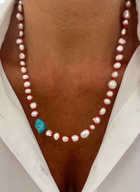 Natural BAROK Pearl Knot Necklace