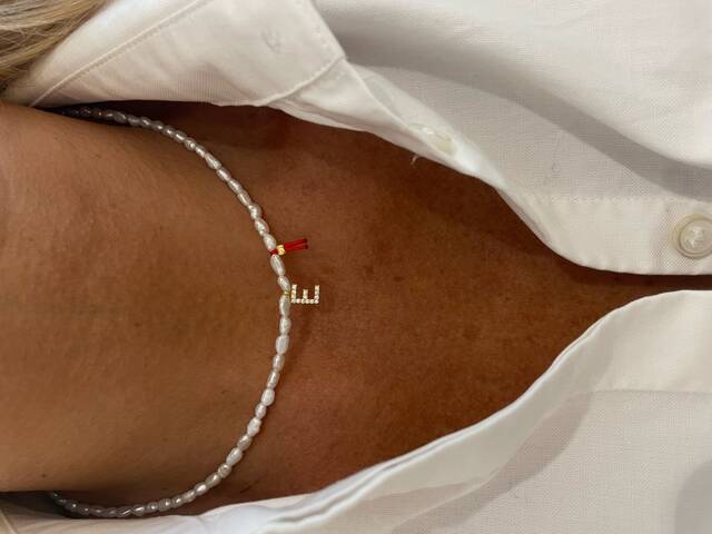 Natural BAROK Pearl Initial Luck Necklace