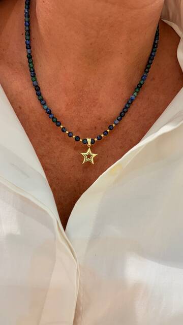 Shine_bypin - DOĞALTAŞLI YILDIZ KOLYE