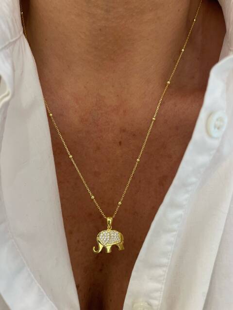 FİL Medallion Gold Necklace