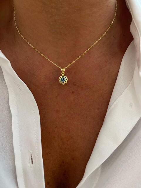 Shine_bypin - GOLD VINTAGE NAZAR ZİNCİR KOLYE