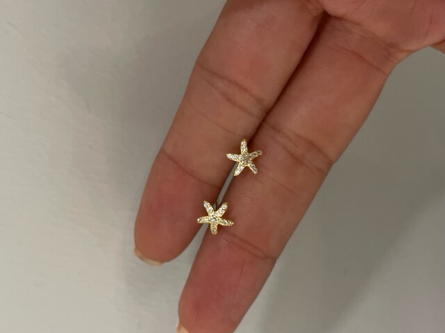 GOLD YILDIZ ÇİVİ KÜPE - Thumbnail