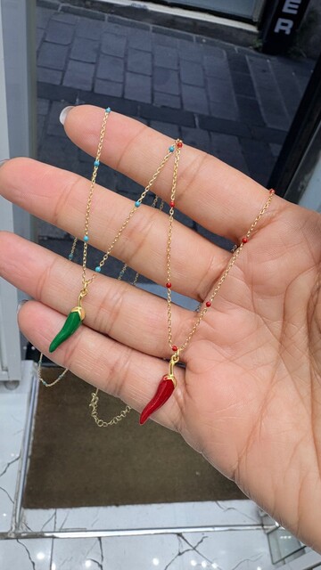 GÜMÜŞ BİBER KOLYE - Thumbnail