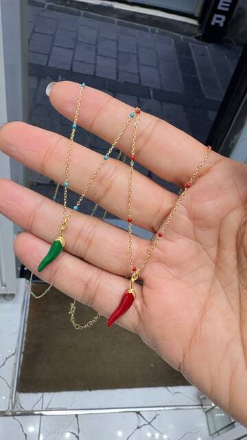 Shine_bypin - GÜMÜŞ BİBER KOLYE