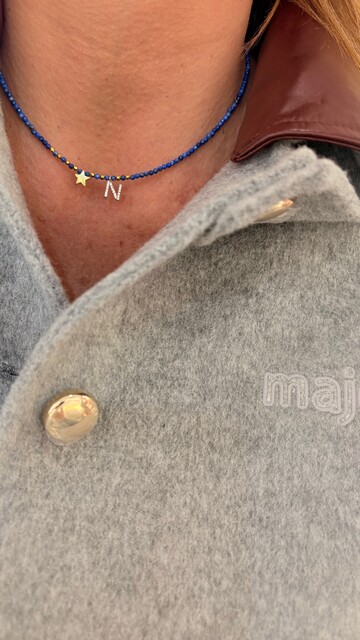 Shine_bypin - HARFLİ YILDIZLI LAPİS LAZULİ KOLYE