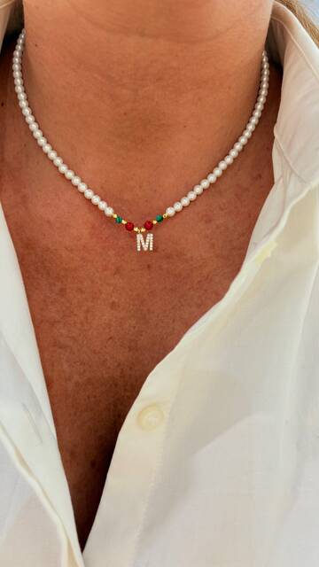 Shine_bypin - HARFLİ MAYORKA İNCİ KOLYE