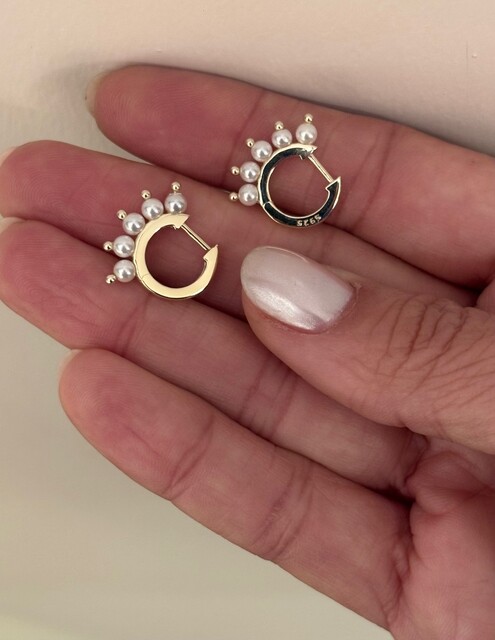 İNCİLİ HALKA KÜPE 4630 - Thumbnail