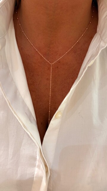 Shine_bypin - İTALYAN ZİNCİRLİ ROSE Y KOLYE