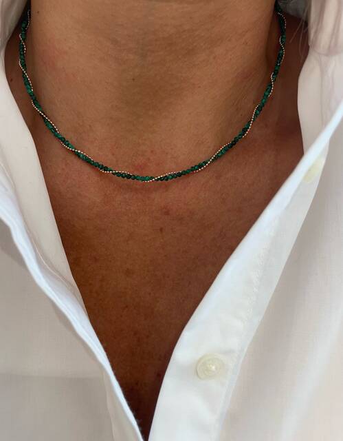 Italian Chain Design MALAHİT Necklace