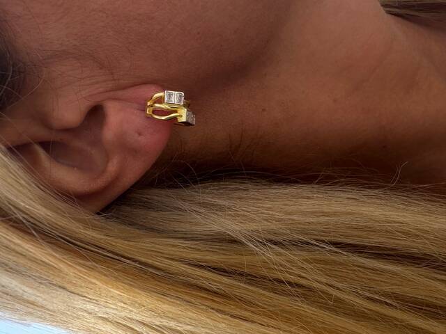 Square Baguette Stone-set Earrings