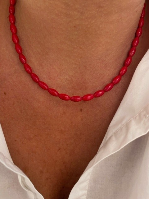 Shine_bypin - KIRMIZI MERCAN CHOKER KOLYE