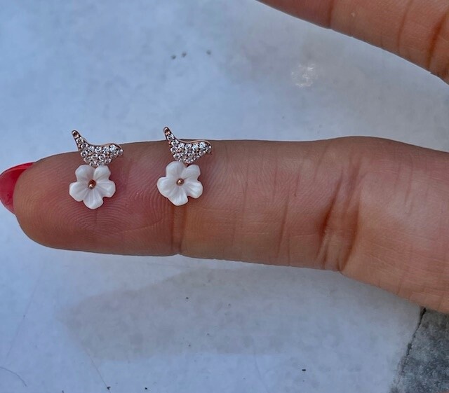 KUŞLU ÇİÇEK KÜPE - Thumbnail
