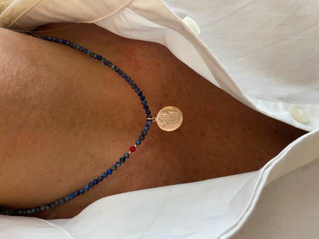 LAPİS LAZULİ Stone-set Rose FATMA ELİ Necklace