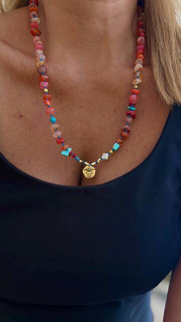Agate Stone-set EL Necklace