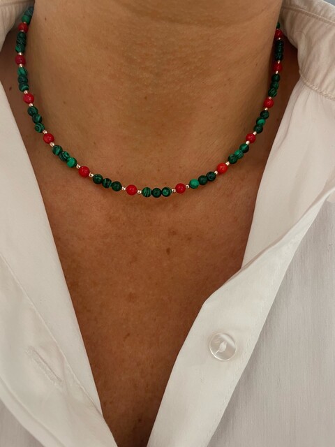 Shine_bypin - MALAHİT TAŞLI CHOKER KOLYE