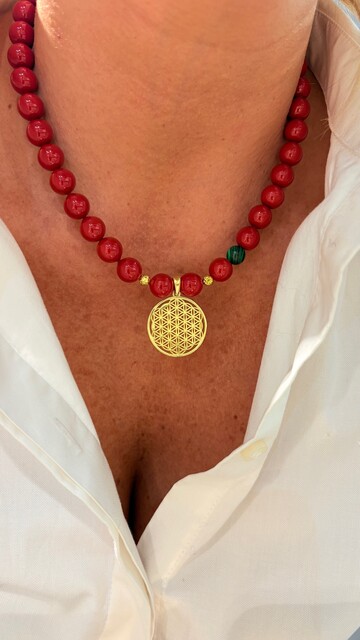 Shine_bypin - MAYORKA İNCİLİ BÜYÜK YAŞAM ÇİÇEĞİ KOLYE