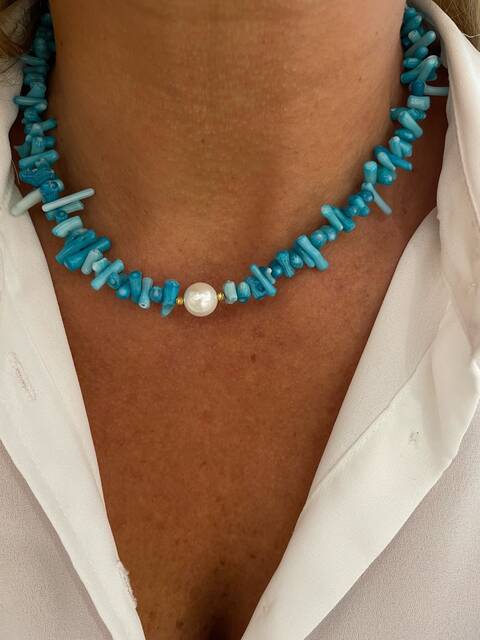 MAYORKA Pearl Blue DAL Coral Necklace