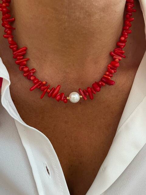 MAYORKA Pearl Red DAL Coral Necklace
