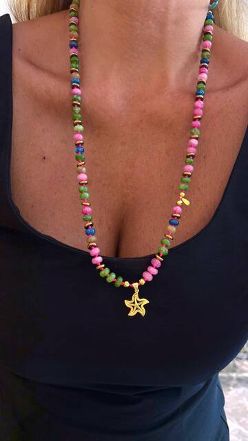 Agate Stone-set Sea Star Necklace