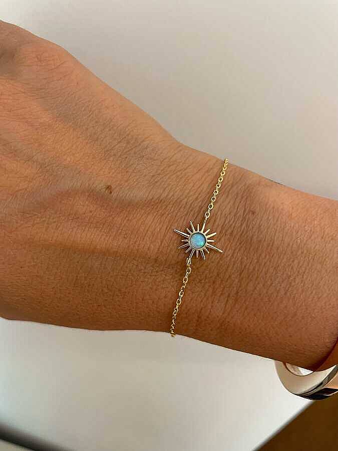 OPAL TAŞLI GOLD KUTUP YILDIZI BİLEKLİK - 1