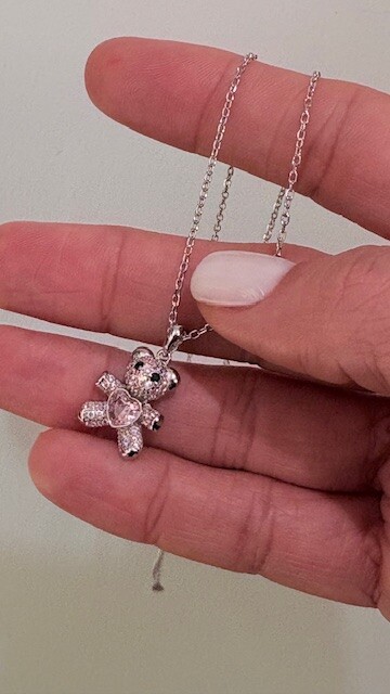 Shine_bypin - PEMBE KUVARSLI AYICIK KOLYE