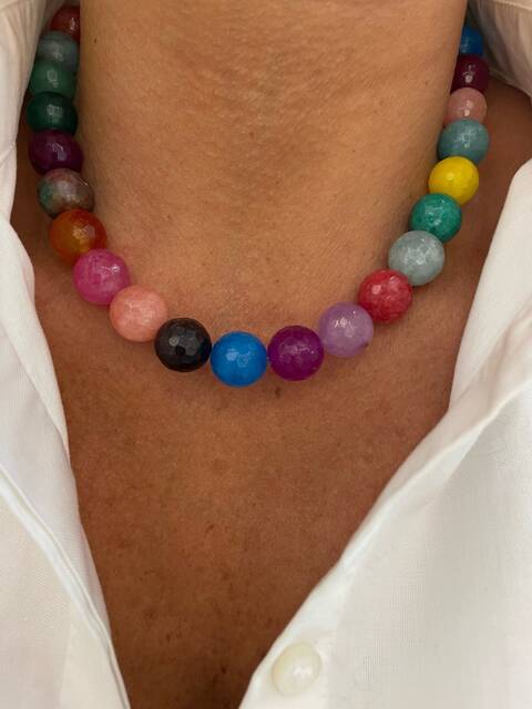 Colored Agate Necklace 2963