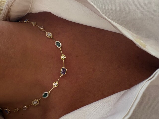 Shine_bypin - RENKLİ TAŞLI CHOKER KOLYE