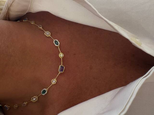 Shine_bypin - RENKLİ TAŞLI CHOKER KOLYE