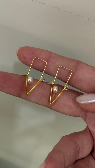 TASARIM GOLD İNCİ KÜPE - Thumbnail