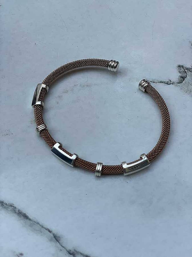 TASARIM GÜMÜŞ OBJELİ ÇELİK BİLEKLİK 3649 - 4
