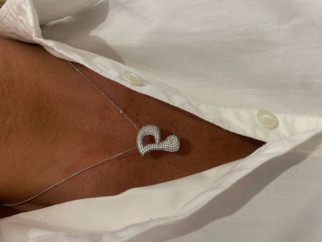Stone-set BALON Initial Silver Necklace