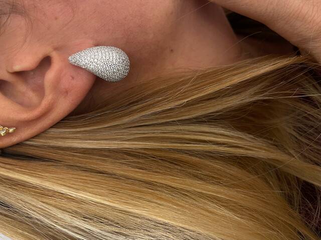 Stone-set Drop Silver Earrings