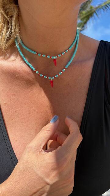 Turquoise Stone-set BİBER Necklace