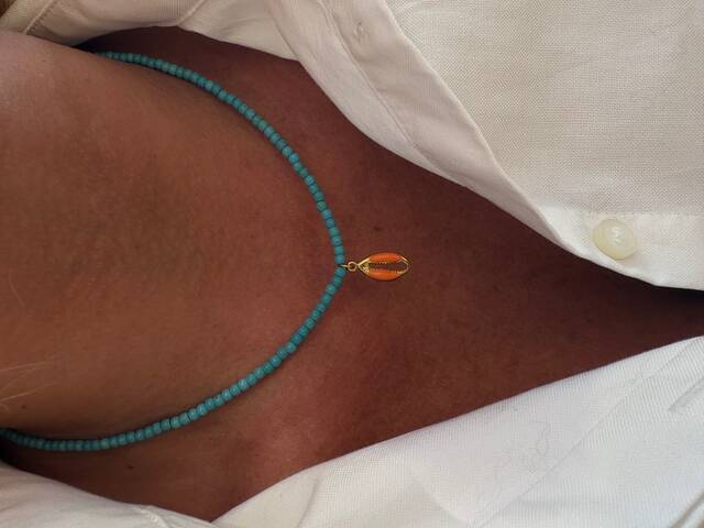 Turquoise Stone-set İSTİRİDYE Steel Necklace