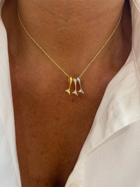 Three Color Fish Italian Necklace