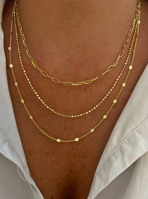 Shine_bypin - ÜÇ SIRALI İTALYAN GOLD KOLYE