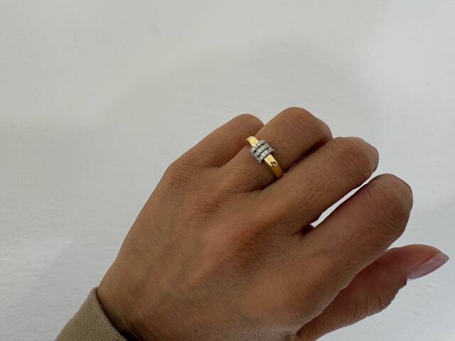 Three TAMTUR Stone-set Gold Ring