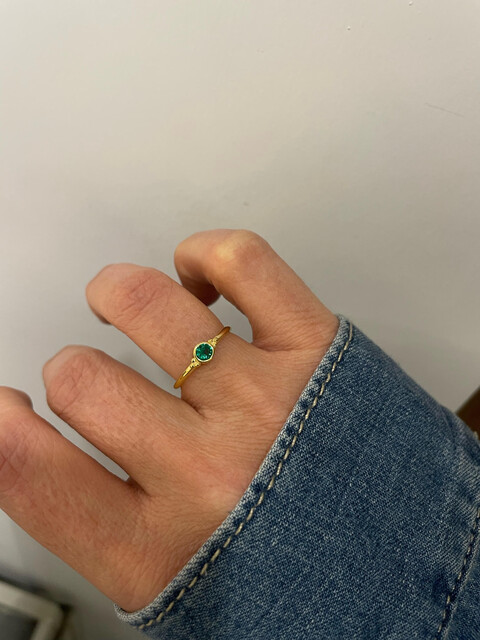Shine_bypin - VINTAGE MİNİMAL TAŞLI GOLD YÜZÜK