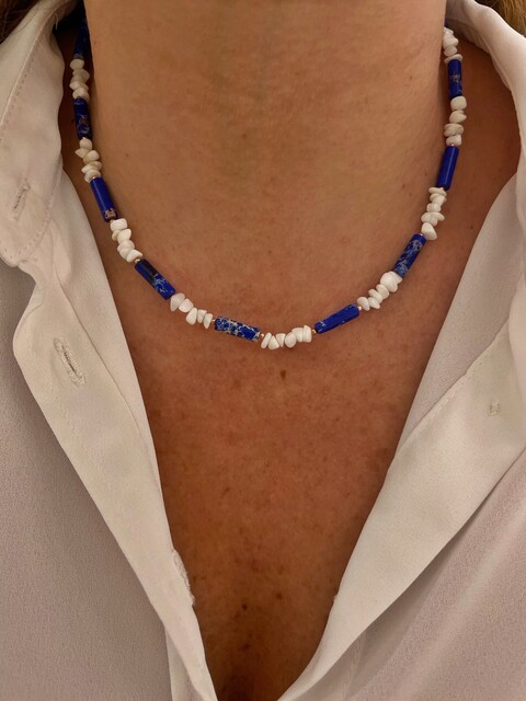 Shine_bypin - WHITE BLUE KOLYE