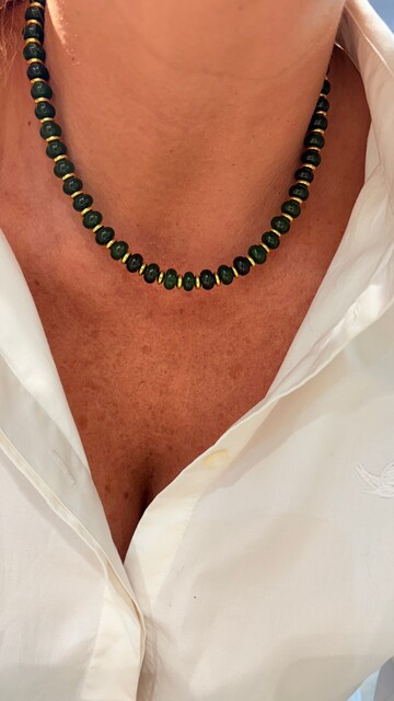 Shine_bypin - YEŞİL AKİK TAŞLI HEMATİT KOLYE